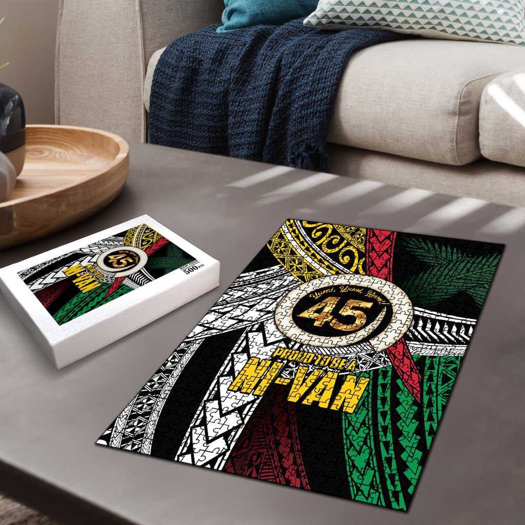 Ni-Van Vanuatu 45th Yumi Yumi Yumi Puzzle Vanuatuan Boar Tusk Polynesian Pattern - Polynesian Pride