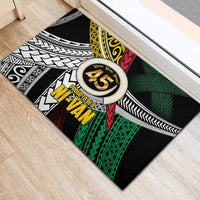 Ni-Van Vanuatu 45th Yumi Yumi Yumi Rubber Doormat Vanuatuan Boar Tusk Polynesian Pattern