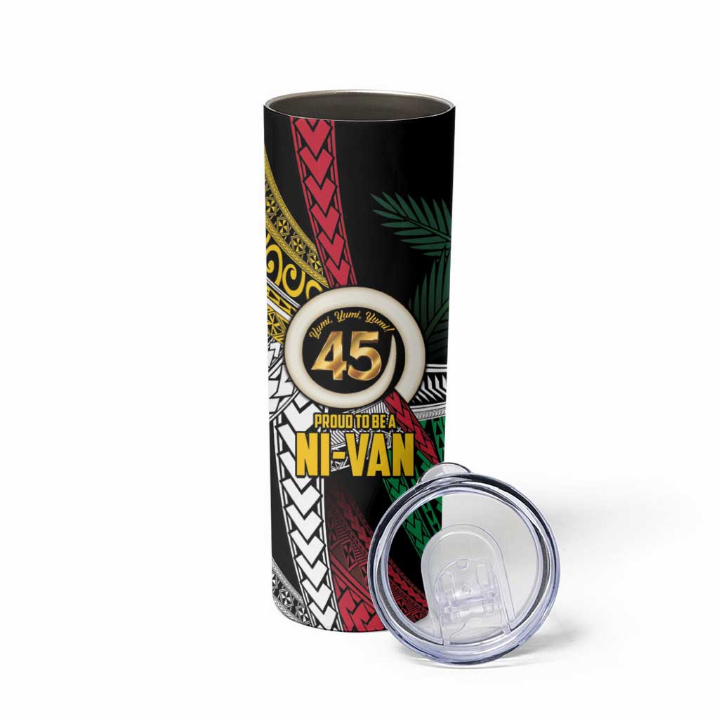 Ni-Van Vanuatu 45th Yumi Yumi Yumi Skinny Tumbler Vanuatuan Boar Tusk Polynesian Pattern