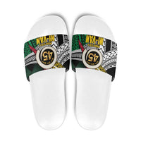 Ni-Van Vanuatu 45th Yumi Yumi Yumi Slide Sandals Vanuatuan Boar Tusk Polynesian Pattern - Polynesian Pride