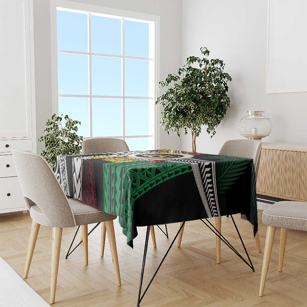 Ni-Van Vanuatu 45th Yumi Yumi Yumi Tablecloth Vanuatuan Boar Tusk Polynesian Pattern