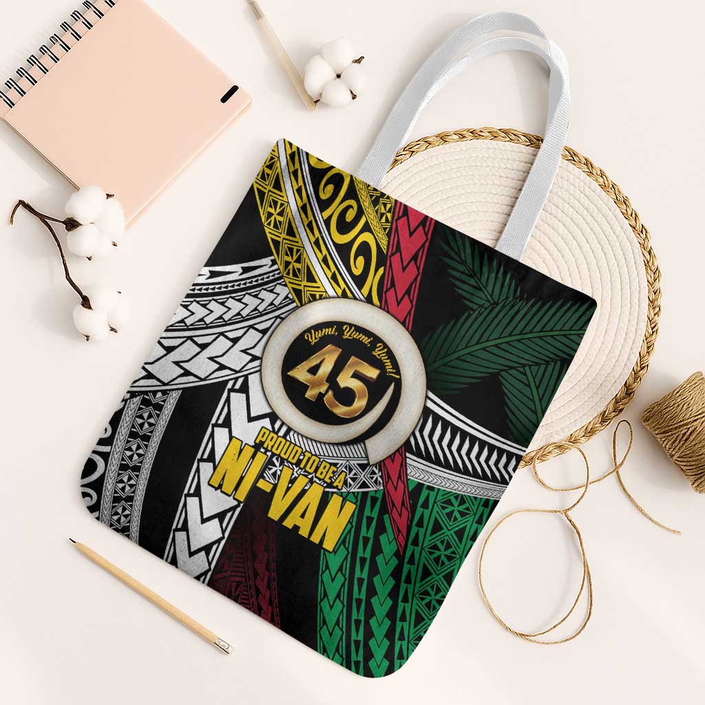 Ni-Van Vanuatu 45th Yumi Yumi Yumi Tote Bag Vanuatuan Boar Tusk Polynesian Pattern - Polynesian Pride