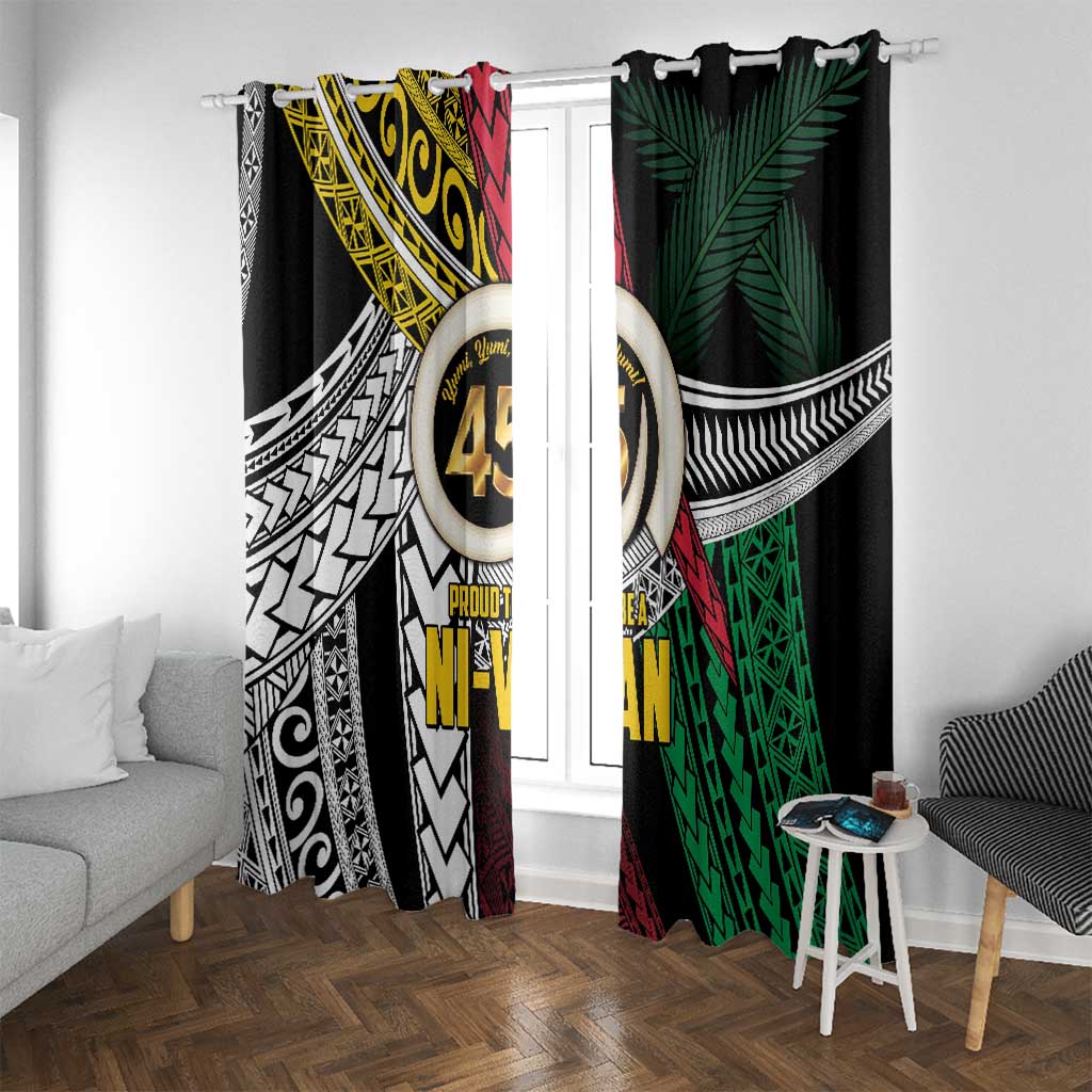 Ni-Van Vanuatu 45th Yumi Yumi Yumi Window Curtain Vanuatuan Boar Tusk Polynesian Pattern