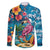 Hawaiian Flamingo Hibiscus Personalised Family Matching Summer Maxi Dress and Hawaiian Shirt Blue Summer Tropical Flowers - Polynesian Pride