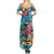 Hawaiian Flamingo Hibiscus Personalised Family Matching Summer Maxi Dress and Hawaiian Shirt Blue Summer Tropical Flowers - Polynesian Pride
