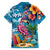 Hawaiian Flamingo Hibiscus Personalised Hawaiian Shirt Blue Summer Tropical Flowers - Polynesian Pride