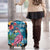 Hawaiian Flamingo Hibiscus Personalised Luggage Cover Blue Summer Tropical Flowers - Polynesian Pride