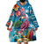 Hawaiian Flamingo Hibiscus Personalised Wearable Blanket Hoodie Blue Summer Tropical Flowers - Polynesian Pride