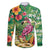 Hawaiian Flamingo Hibiscus Personalised Family Matching Off Shoulder Short Dress and Hawaiian Shirt Green Summer Tropical Flowers - Polynesian Pride