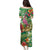 Hawaiian Flamingo Hibiscus Personalised Family Matching Puletasi and Hawaiian Shirt Green Summer Tropical Flowers - Polynesian Pride
