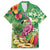 Hawaiian Flamingo Hibiscus Personalised Family Matching Summer Maxi Dress and Hawaiian Shirt Green Summer Tropical Flowers - Polynesian Pride