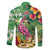 Hawaiian Flamingo Hibiscus Personalised Family Matching Summer Maxi Dress and Hawaiian Shirt Green Summer Tropical Flowers - Polynesian Pride