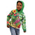 Hawaiian Flamingo Hibiscus Personalised Kid Hoodie Green Summer Tropical Flowers - Polynesian Pride