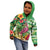 Hawaiian Flamingo Hibiscus Personalised Kid Hoodie Green Summer Tropical Flowers - Polynesian Pride