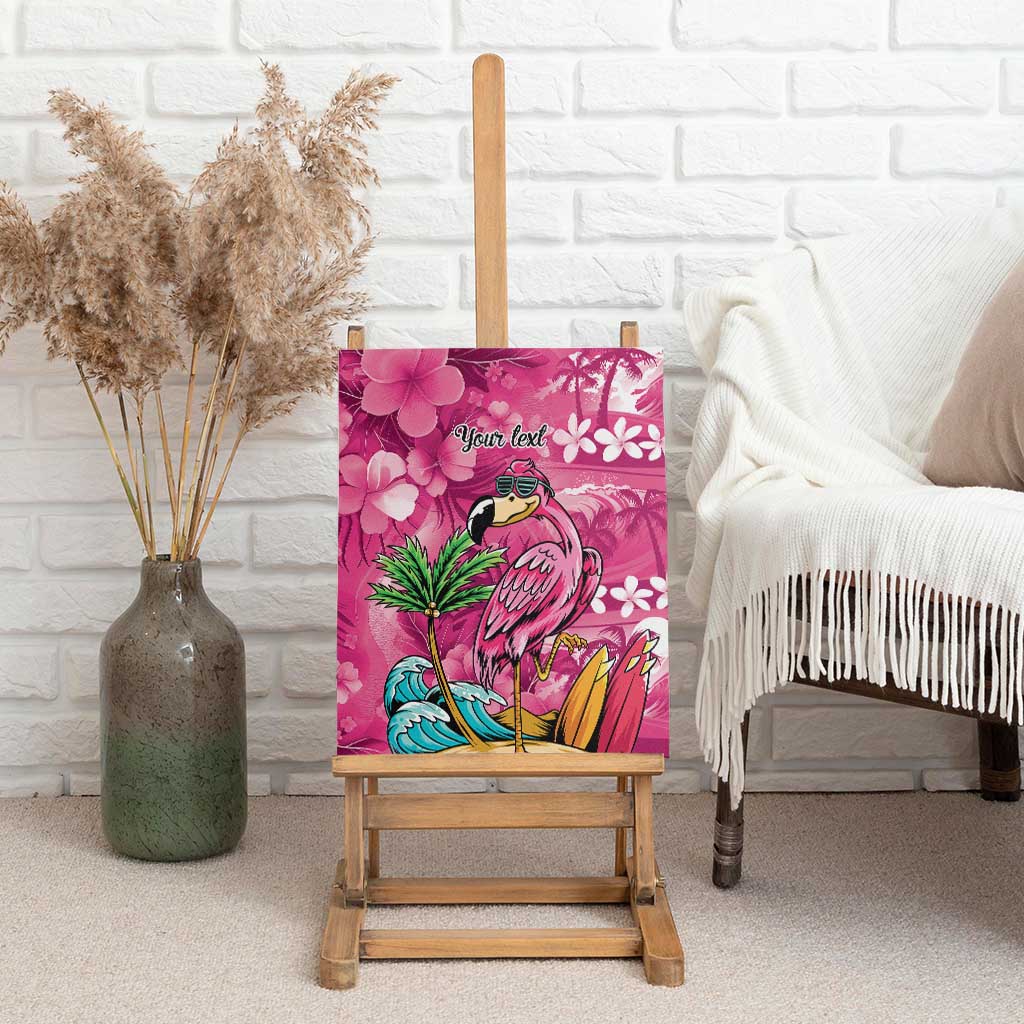 Hawaiian Flamingo Hibiscus Personalised Canvas Wall Art Pink Summer Tropical Flowers - Polynesian Pride