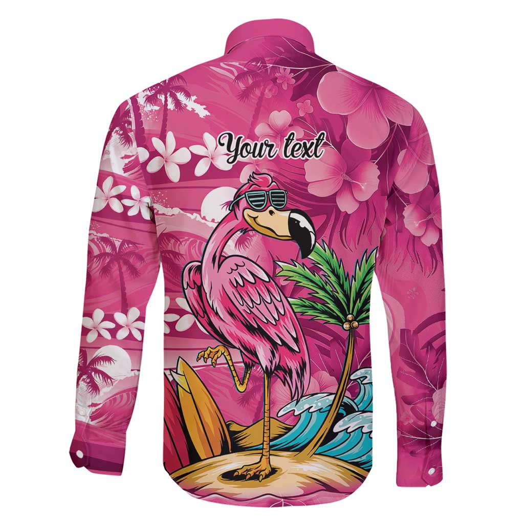 Hawaiian Flamingo Hibiscus Personalised Family Matching Short Sleeve Bodycon Dress and Hawaiian Shirt Pink Summer Tropical Flowers LT9 - Polynesian Pride