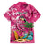 Hawaiian Flamingo Hibiscus Personalised Family Matching Summer Maxi Dress and Hawaiian Shirt Pink Summer Tropical Flowers - Polynesian Pride