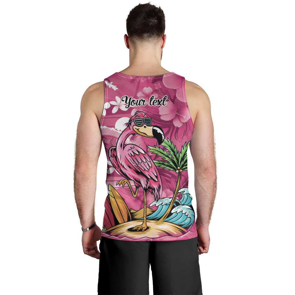 Hawaiian Flamingo Hibiscus Personalised Men Tank Top Pink Summer Tropical Flowers - Polynesian Pride