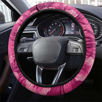 Hawaiian Flamingo Hibiscus Steering Wheel Cover Pink Summer Tropical Flowers - Polynesian Pride