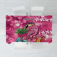 Hawaiian Flamingo Hibiscus Personalised Tablecloth Pink Summer Tropical Flowers - Polynesian Pride