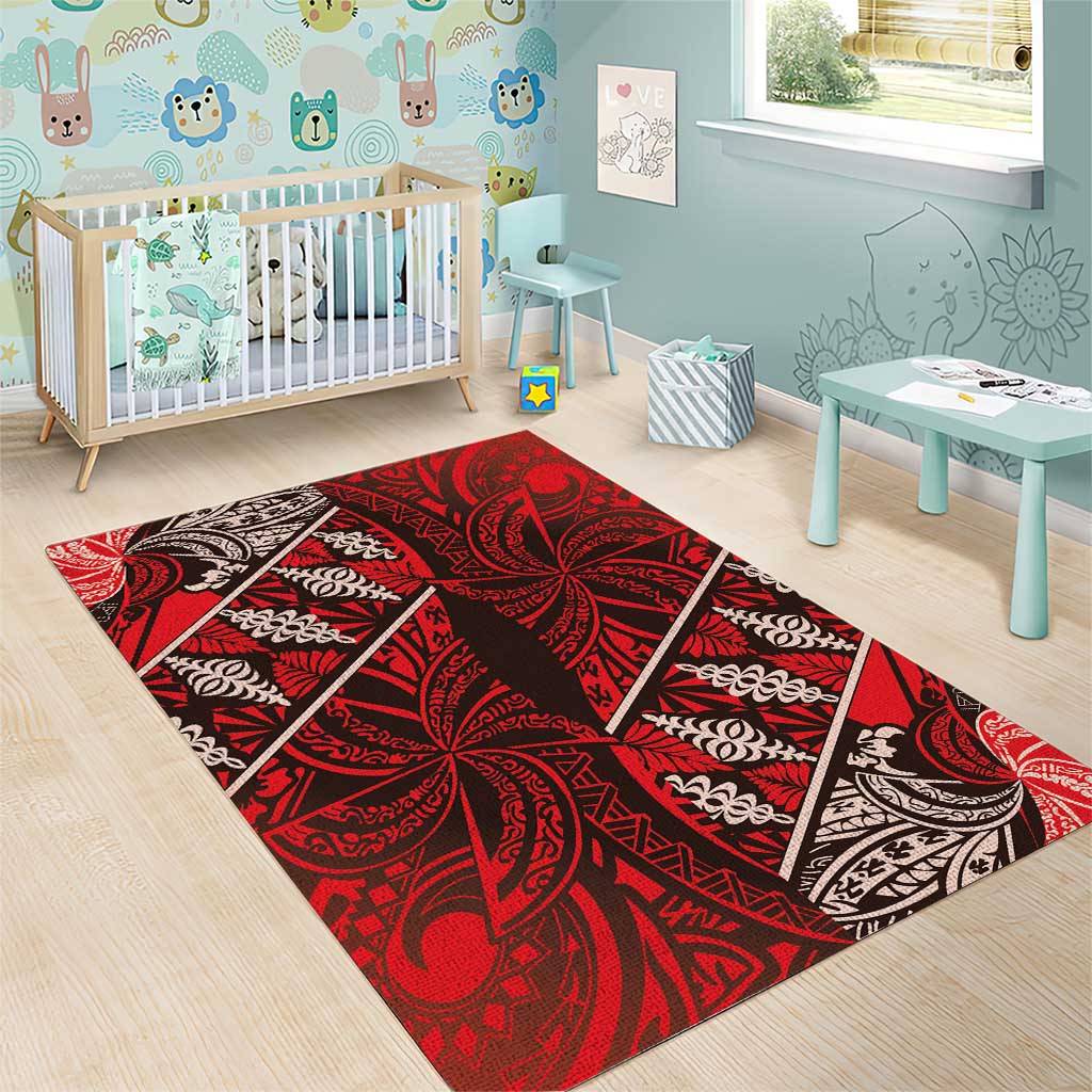 Vintage Ngatu Tribal Tonga Pattern Area Rug - Polynesian Pride