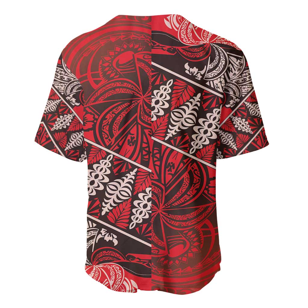 Vintage Ngatu Tribal Tonga Pattern Baseball Jersey - Polynesian Pride