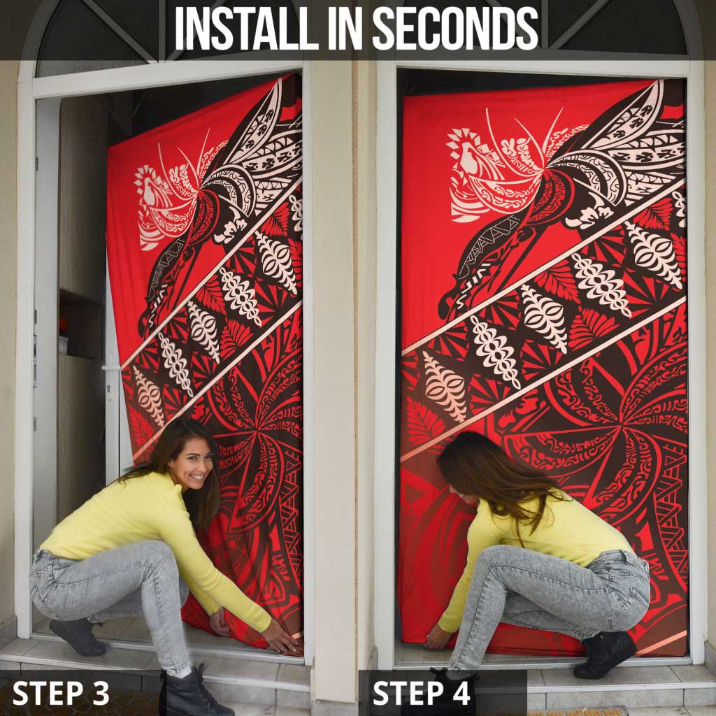 Vintage Ngatu Tribal Tonga Pattern Door Cover - Polynesian Pride
