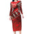 Vintage Ngatu Tribal Tonga Pattern Family Matching Long Sleeve Bodycon Dress and Hawaiian Shirt - Polynesian Pride