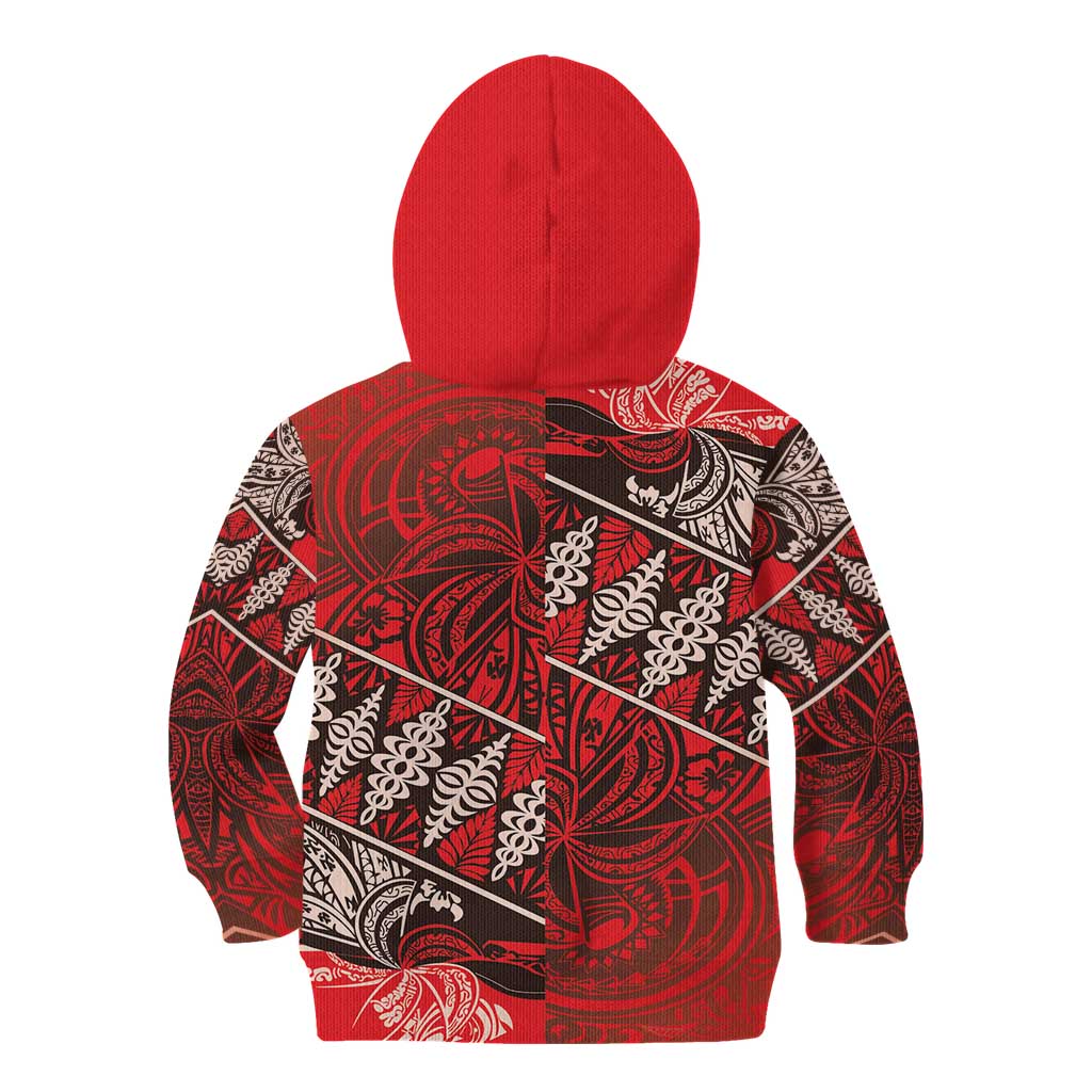 Vintage Ngatu Tribal Tonga Pattern Kid Hoodie - Polynesian Pride