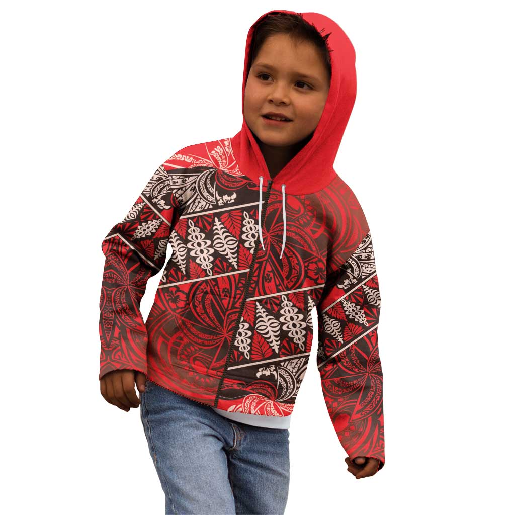 Vintage Ngatu Tribal Tonga Pattern Kid Hoodie - Polynesian Pride
