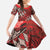 Vintage Ngatu Tribal Tonga Pattern Kid Short Sleeve Dress - Polynesian Pride