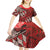 Vintage Ngatu Tribal Tonga Pattern Kid Short Sleeve Dress - Polynesian Pride