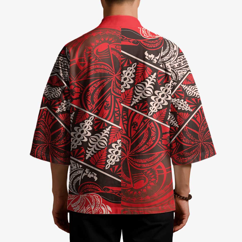 Vintage Ngatu Tribal Tonga Pattern Kimono - Polynesian Pride