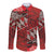 Vintage Ngatu Tribal Tonga Pattern Long Sleeve Button Shirt - Polynesian Pride