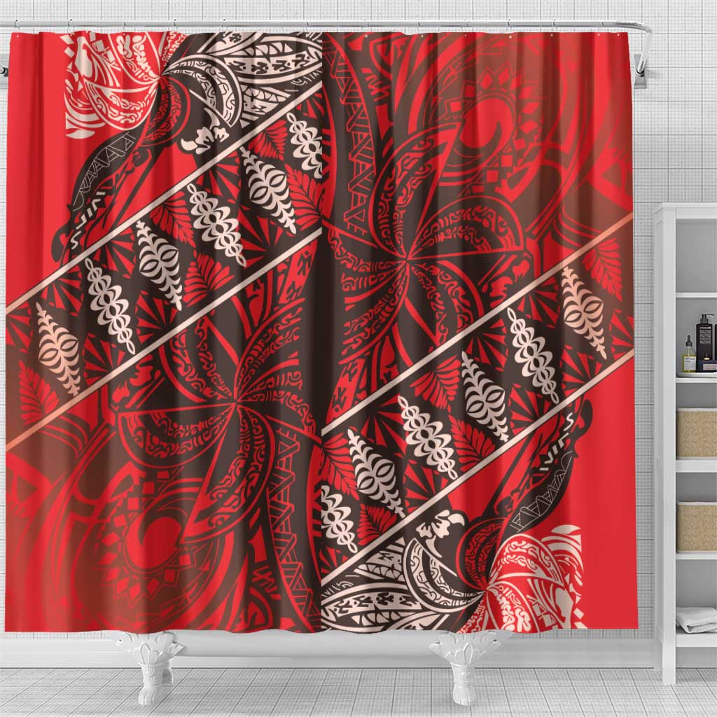 Vintage Ngatu Tribal Tonga Pattern Shower Curtain - Polynesian Pride