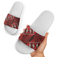 Vintage Ngatu Tribal Tonga Pattern Slide Sandals - Polynesian Pride
