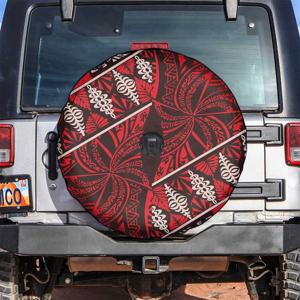 Vintage Ngatu Tribal Tonga Pattern Spare Tire Cover - Polynesian Pride
