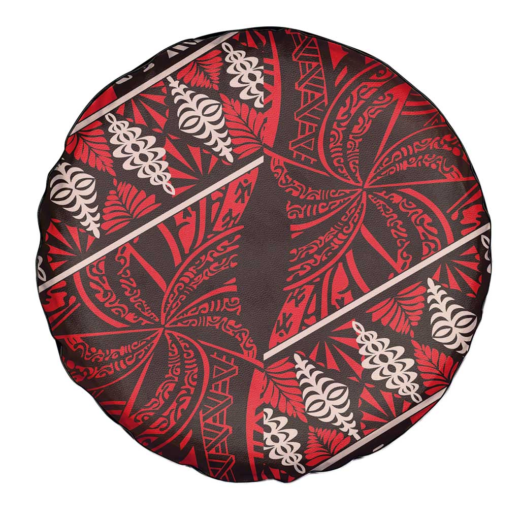 Vintage Ngatu Tribal Tonga Pattern Spare Tire Cover - Polynesian Pride