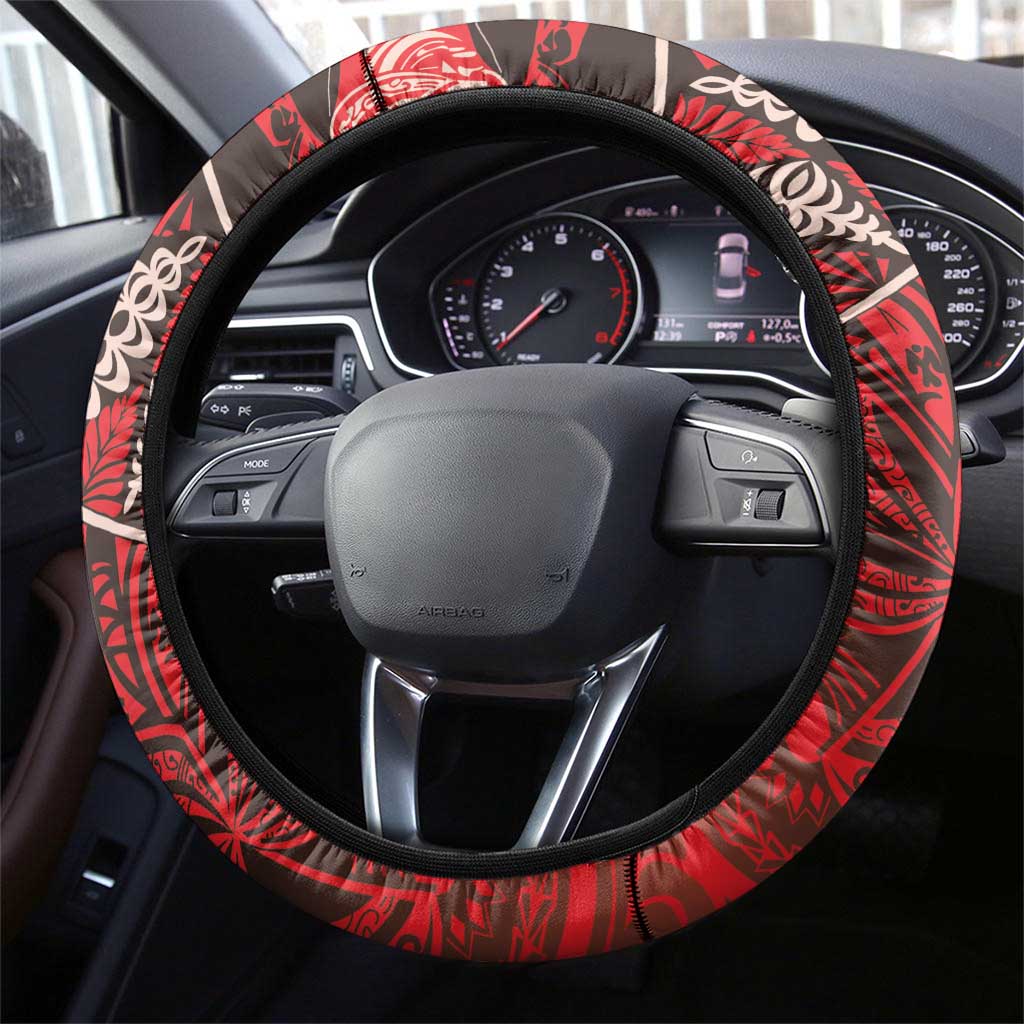 Vintage Ngatu Tribal Tonga Pattern Steering Wheel Cover - Polynesian Pride