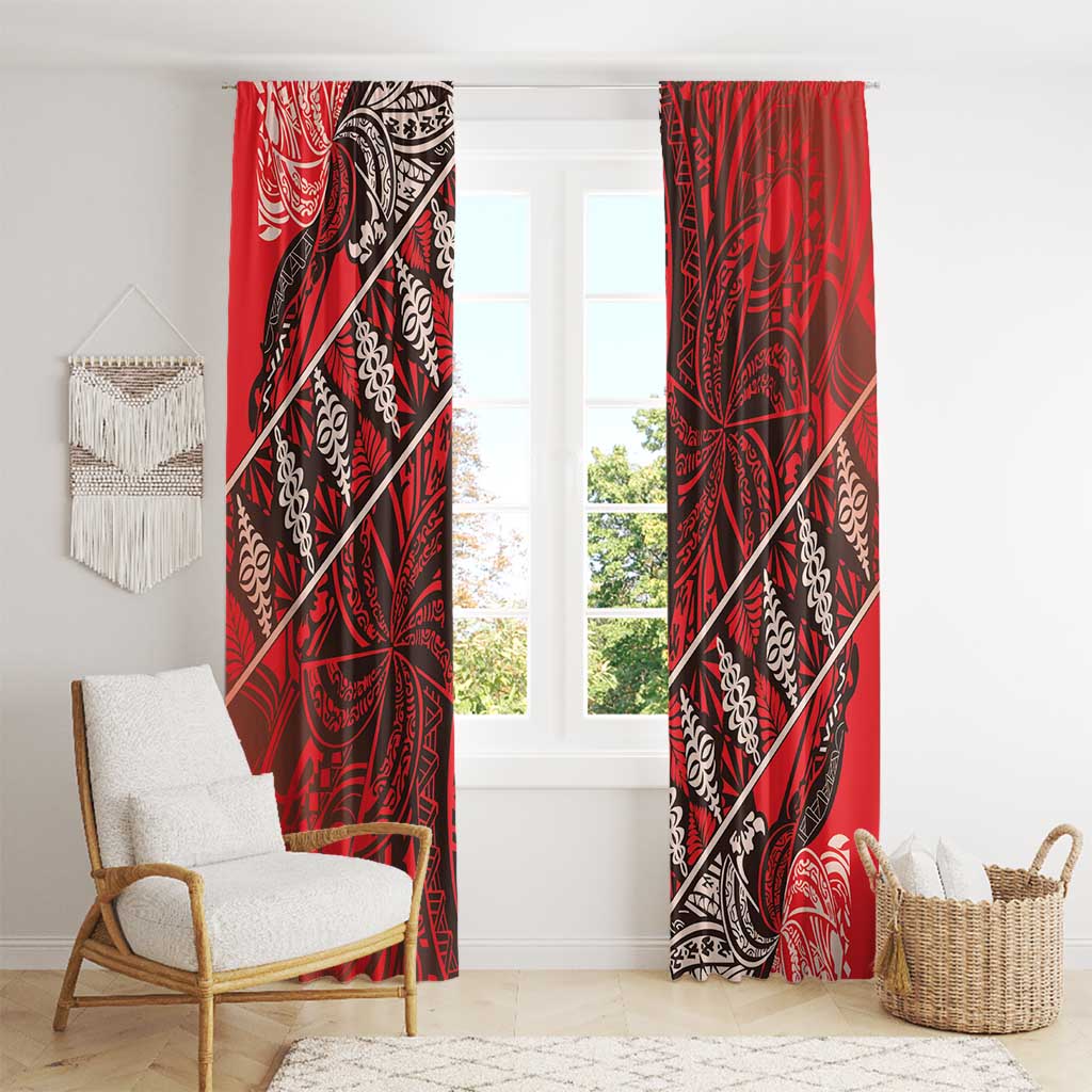 Vintage Ngatu Tribal Tonga Pattern Window Curtain - Polynesian Pride