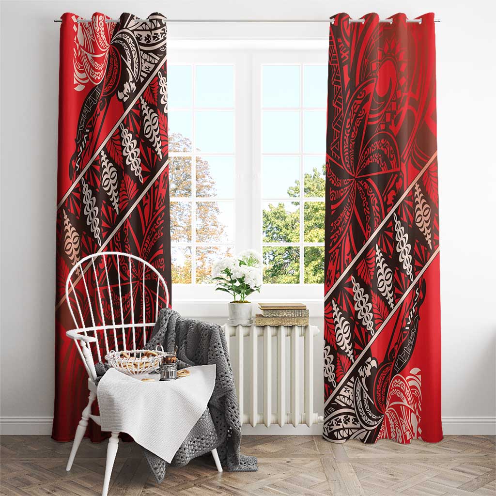 Vintage Ngatu Tribal Tonga Pattern Window Curtain - Polynesian Pride