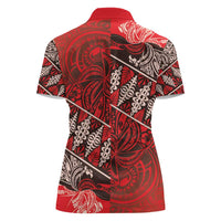 Vintage Ngatu Tribal Tonga Pattern Women Polo Shirt - Polynesian Pride