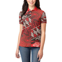 Vintage Ngatu Tribal Tonga Pattern Women Polo Shirt - Polynesian Pride