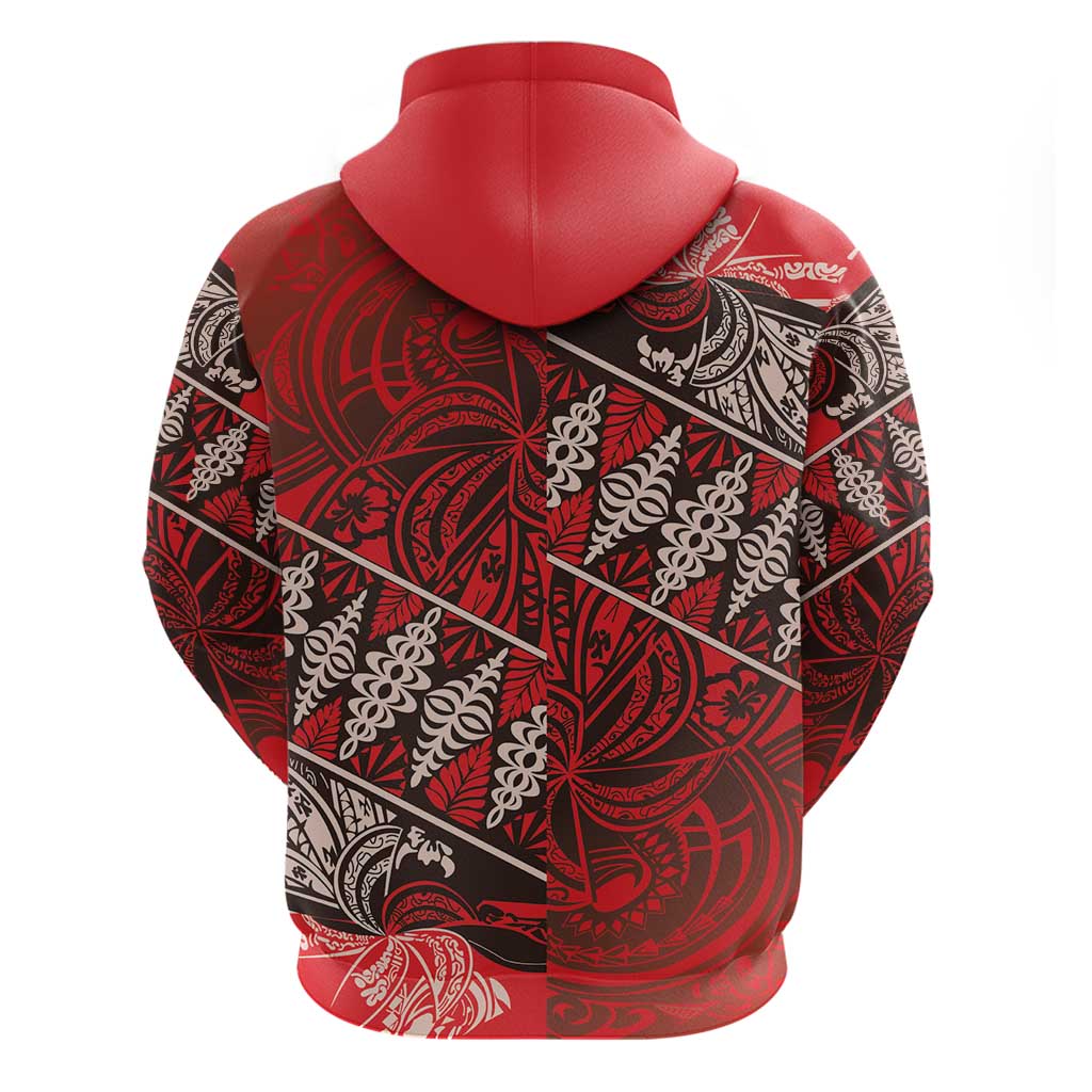 Vintage Ngatu Tribal Tonga Pattern Zip Hoodie LT9 - Polynesian Pride