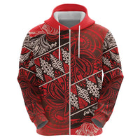 Vintage Ngatu Tribal Tonga Pattern Zip Hoodie LT9 - Polynesian Pride