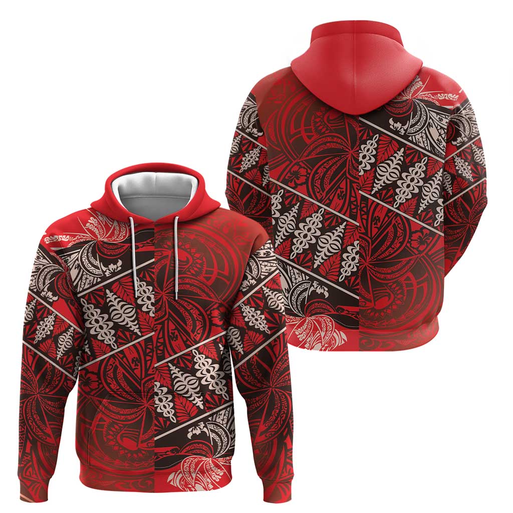Vintage Ngatu Tribal Tonga Pattern Zip Hoodie LT9 - Polynesian Pride