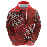 Vintage Ngatu Tribal Tonga Pattern Zip Hoodie LT9 - Polynesian Pride