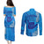 Strong Maui Couples Matching Puletasi Dress and Long Sleeve Button Shirts Good Living Hawaii with Shaka Sign Kakau Tribal Blue LT9 - Polynesian Pride
