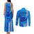 Strong Maui Couples Matching Tank Maxi Dress and Long Sleeve Button Shirts Good Living Hawaii with Shaka Sign Kakau Tribal Blue LT9 - Polynesian Pride