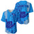 Personalised Strong Maui Baseball Jersey Good Living Hawaii with Shaka Sign Kakau Tribal Blue LT9 - Polynesian Pride